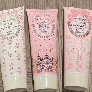 amber glow hand & body lotion 3 pieces